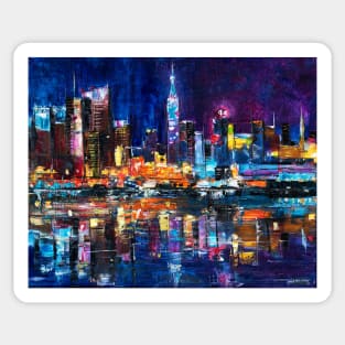 Shiny New York At Night Sticker